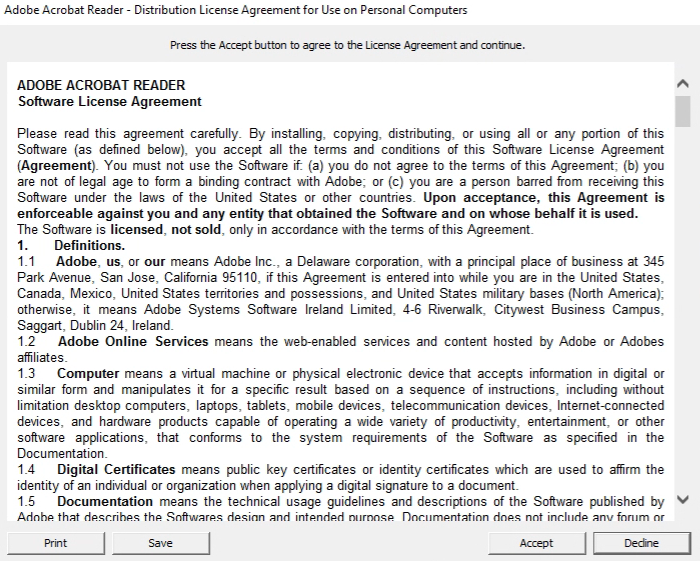Adobe Acrobat Distribution License Agreement