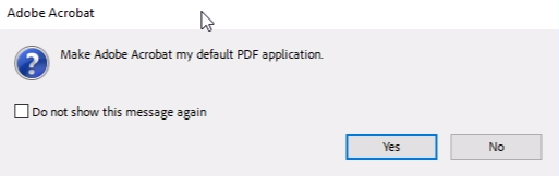 Adobe Acrobat Default PDF Application