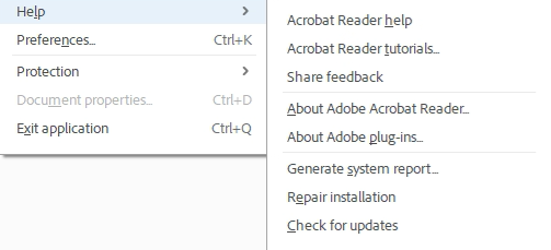Adobe Acrobat Check for Updates