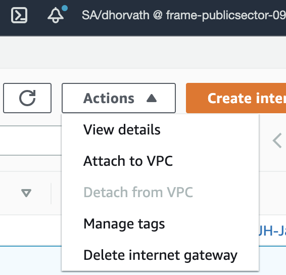 Attach the Internet Gateway to the VPC