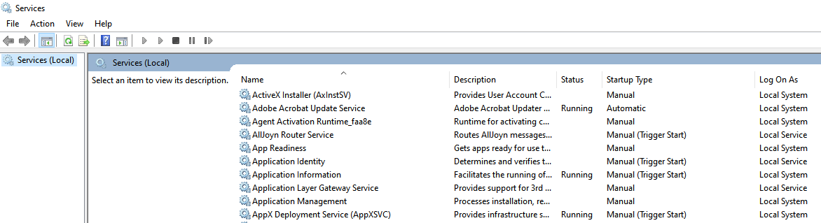 Services Management Console